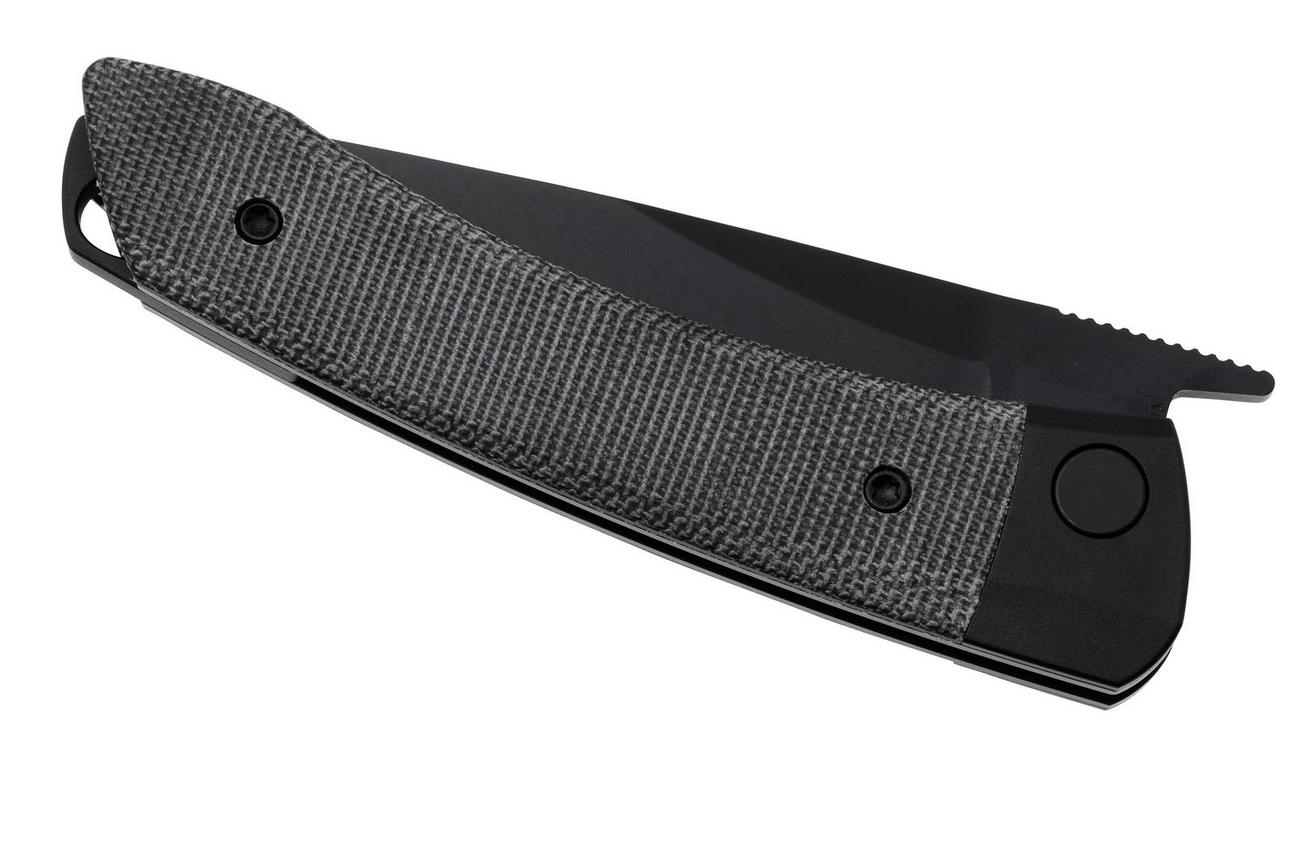 Kizer Vanguard Mini Momo V3663C2 Black 154CM, Black Micarta, zakmes, Vladimir Legachev design
