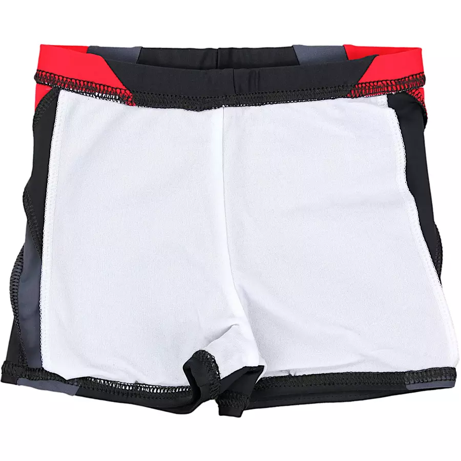 Aquarti Jungen Badehose Gestreift mit Motiven rotgrau