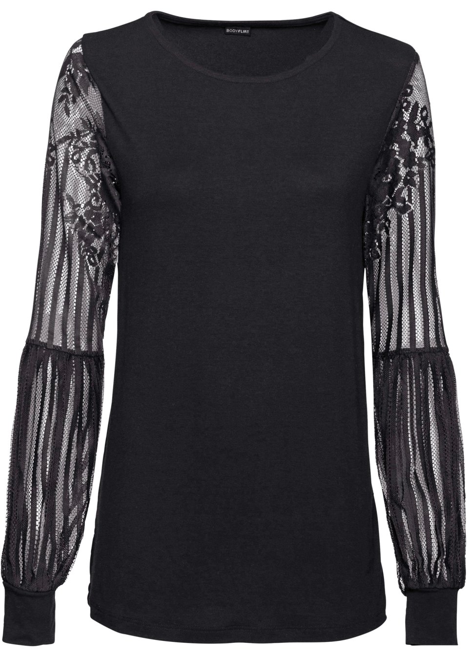 T-shirt manches longues à manches dentelle