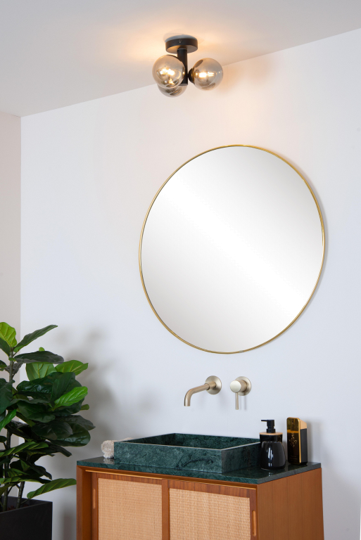 Lucide Trudy 3 plafondlamp Ø28 badkamer IP44 mat goud