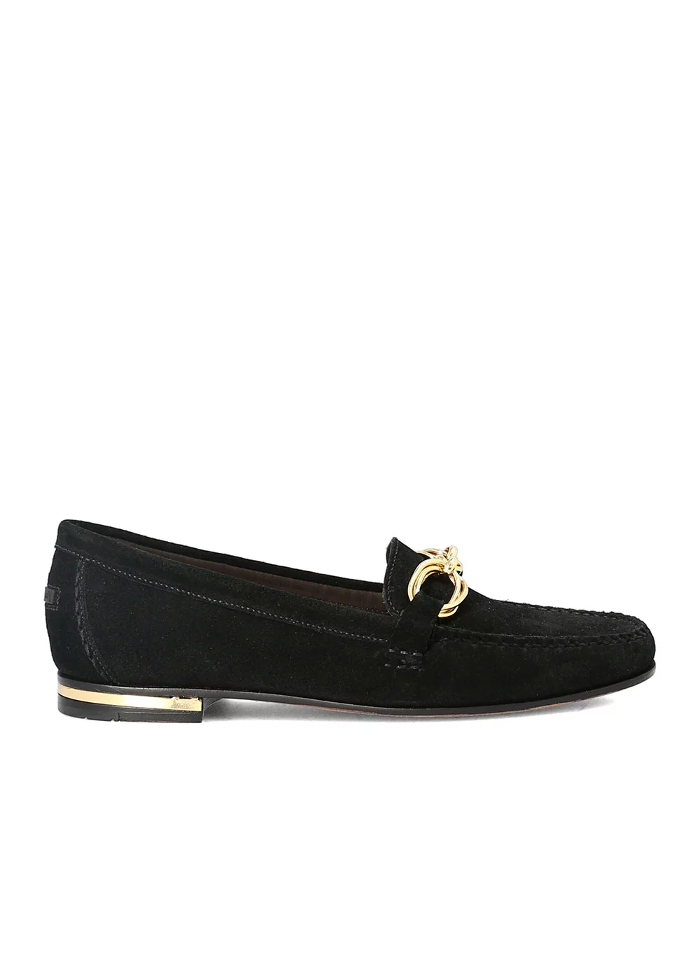 MOCASSIN DRESS CHAIN VELOURS NOIR