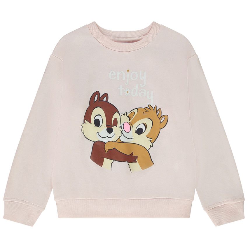 Sweat oversize print Tic & Tac Disney pour fille - Rose