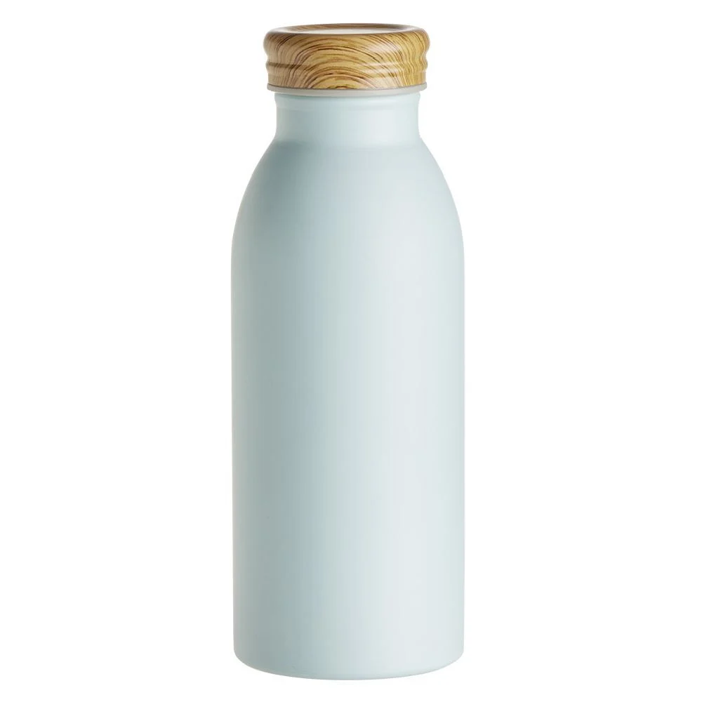 Bouteille isotherme acier avec bouchon en bois 400ml Ø6,7xH18cm