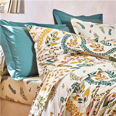 Linge de lit motif feuillage - BECQUET CRÉATION