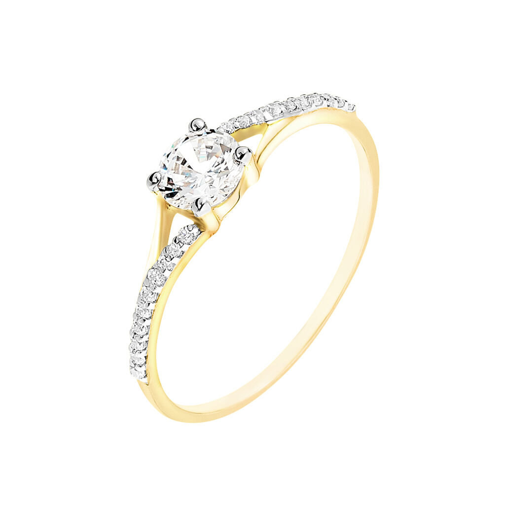 Bague Solitaire Jessa Or Jaune Oxyde De Zirconium