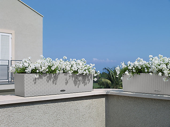 Jardinière Lechuza Cottage gris clair 80 x 19 x h.19 cm