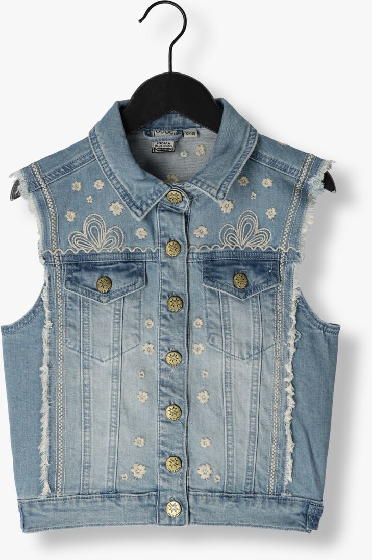 INDIAN BLUE JEANS blauwe indian blue jeans gilet denim gilet embroidery