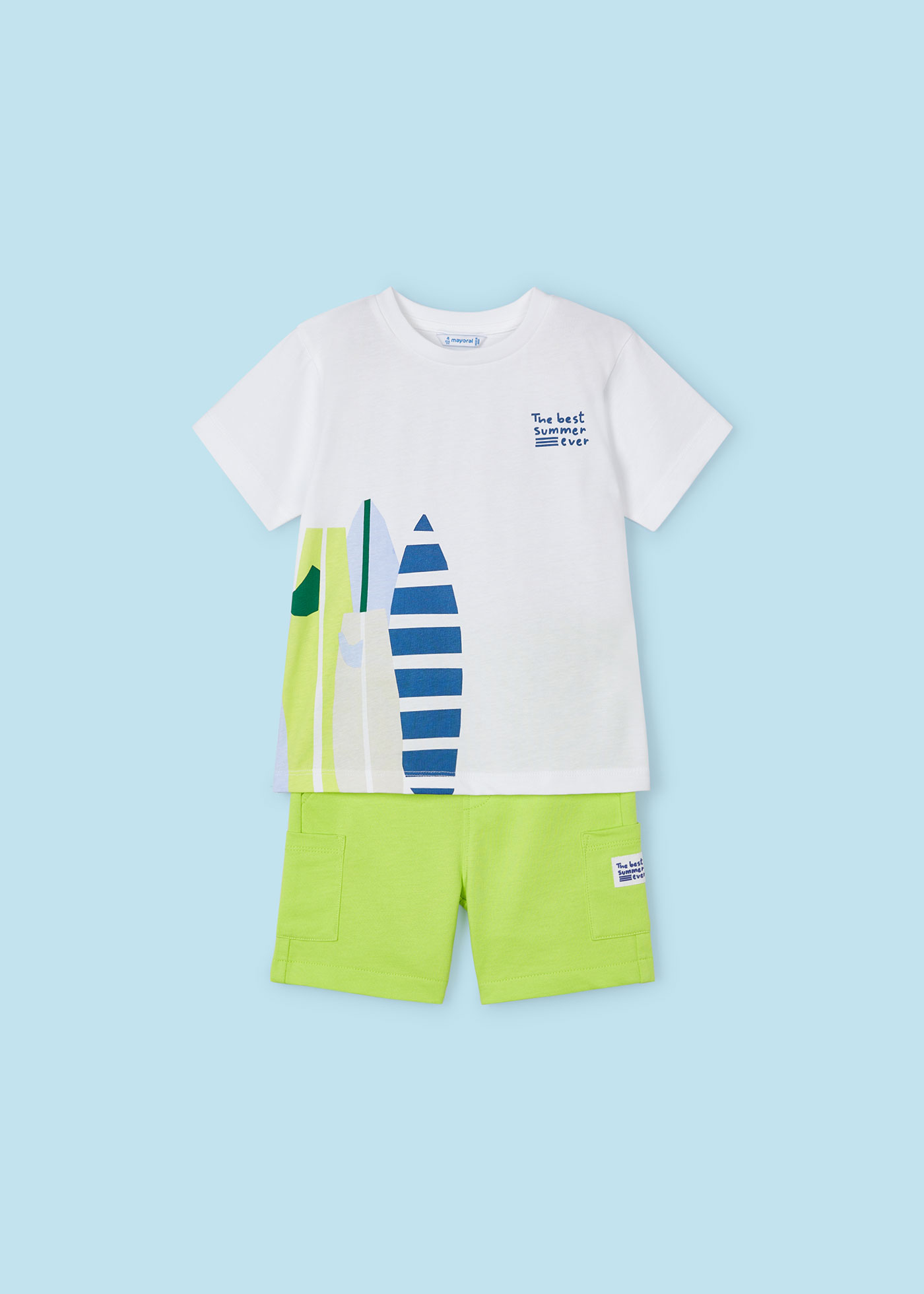 Conjunto de surf de duas peças Better Cotton para meninos, cor menta.