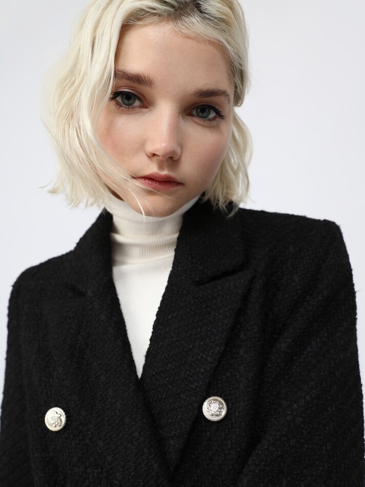 Blazer de abotoamento duplo - Preto
