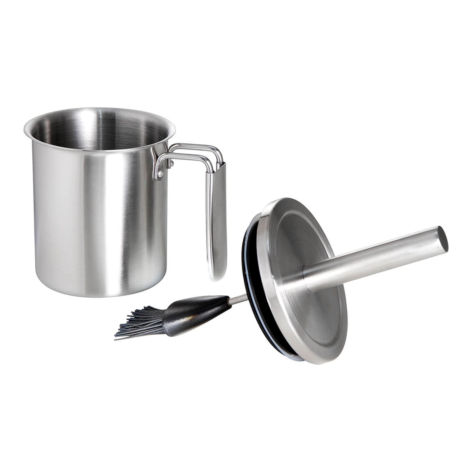 Allgrill Grillpinsel-Set aus Edelstahl/Silikon Ø 10 x 23 cm für perfektes Marinieren am Grill