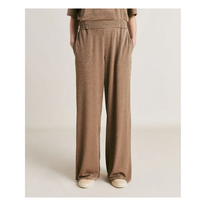 Momoni Pantalon Baccarat Métallisé | Argile