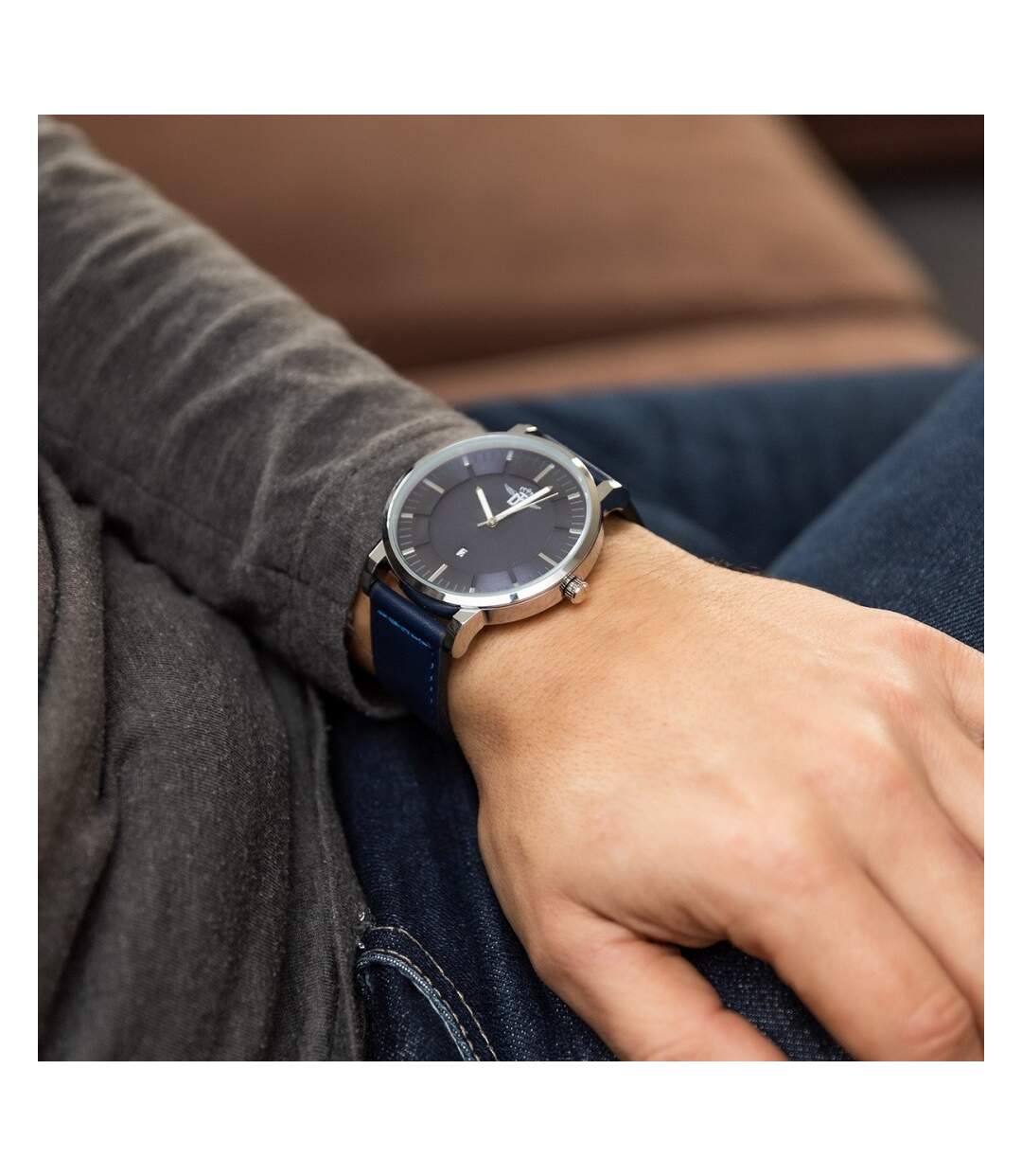 Coffret Montre Homme Bleu M. JOHN