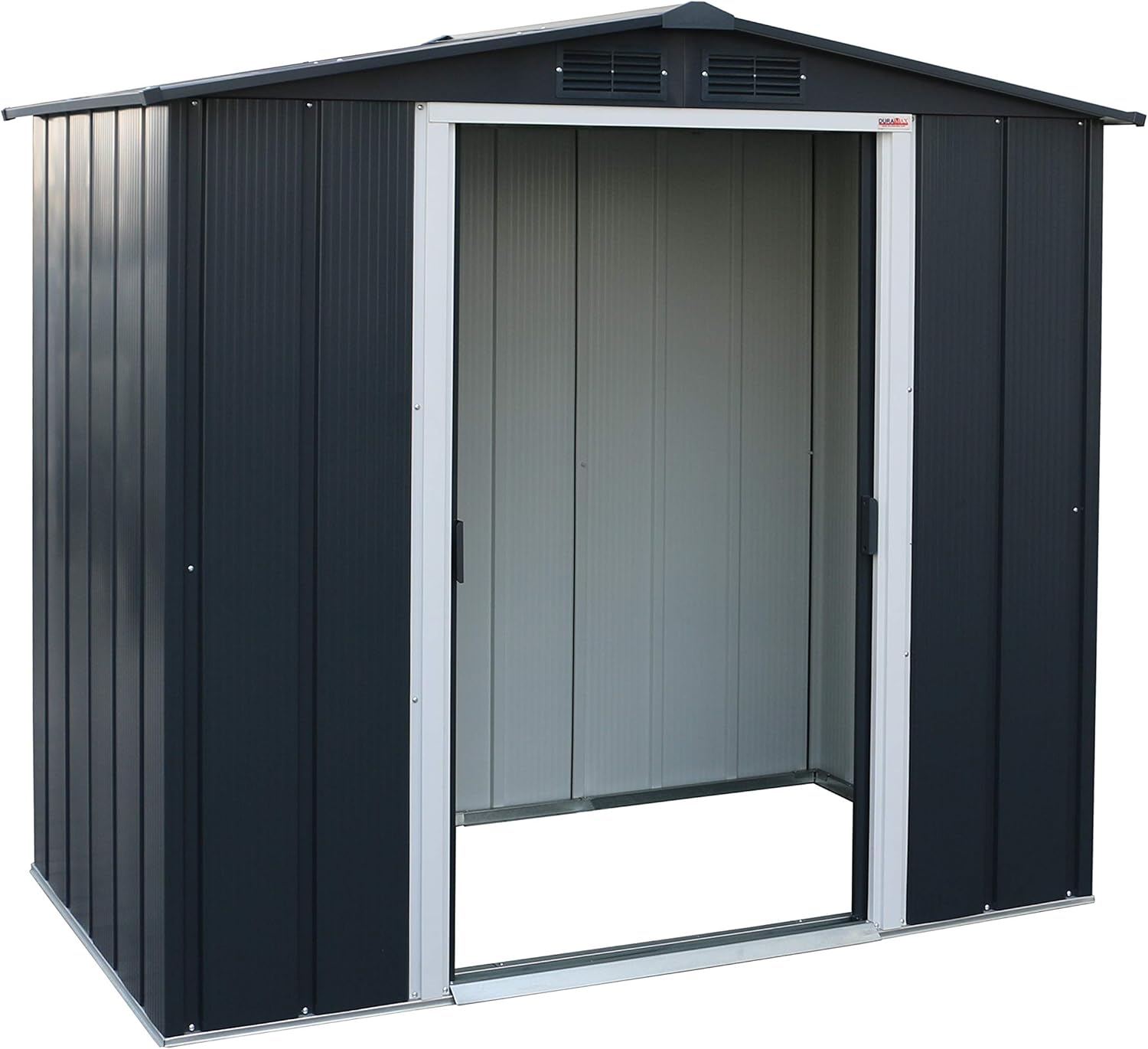 Duramax ECO 6 x 4 (2.17 m²) Metallgerätehaus, feuerverzinktes Metall gerätehaus - Geräteschuppen, verstärkte Dachkonstruktion, wartungsfreier und wetterfester Metallschuppen, Anthrazit