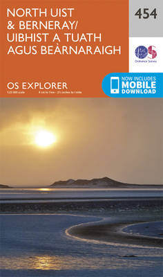 North Uist and Berneray/Uibhist a Tuath Agus Bearnaraigh - OS Explorer Map 454 (Sheet map, folded)