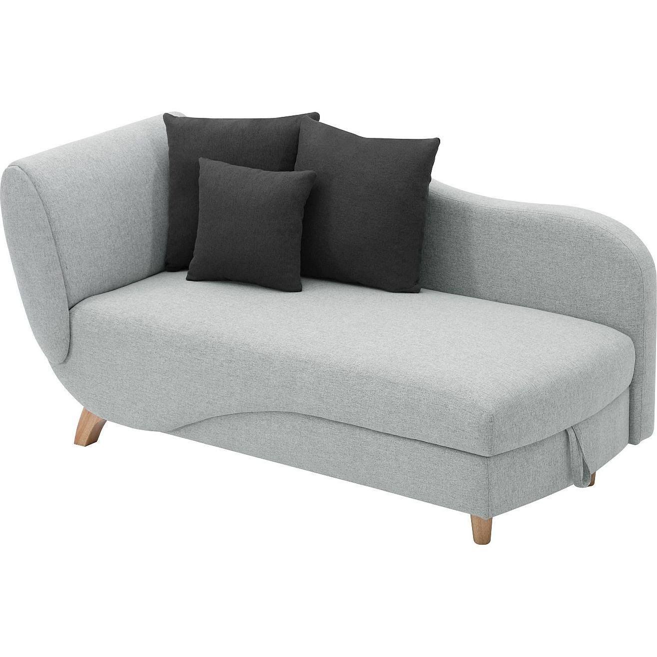 Vente-unique Recamiere PENELOPE Grau Material Textil 80 x 81 x 160cm Ecke davorstehend rechts Skandi