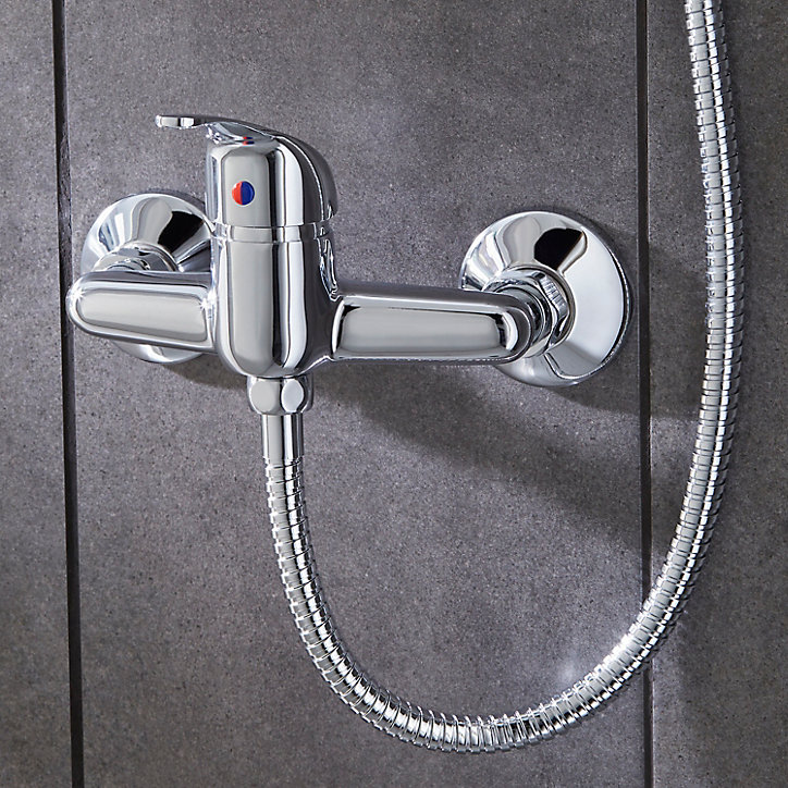 Mitigeur de douche mécanique entraxe 150 mm Arborg en laiton chromé