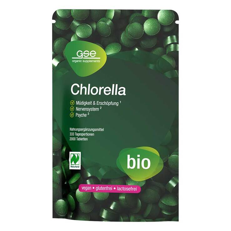 Chlorella 500 mg Bio Naturland Tabletten, 2000 St