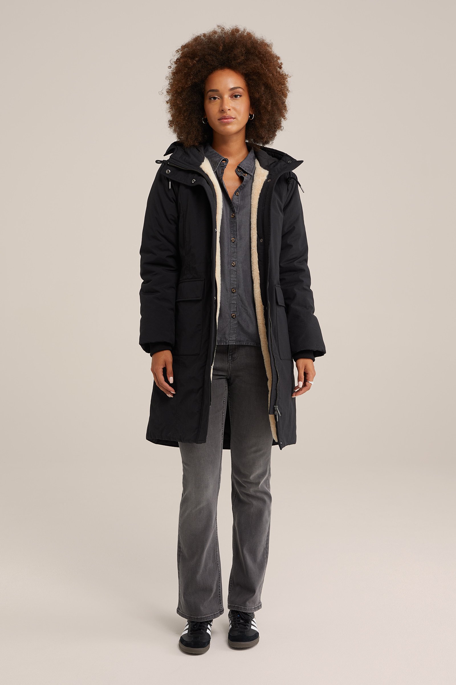 gewatteerde parka WE Fashion Zwart