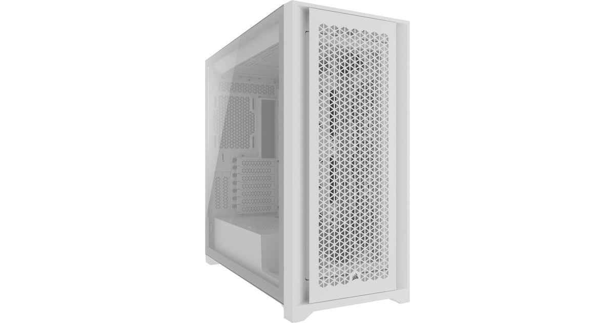 Corsair5000D CORE AIRFLOW midi tower behuizing  (Wit | 2x USB-A | 1x USB-C | Tempered Glass)