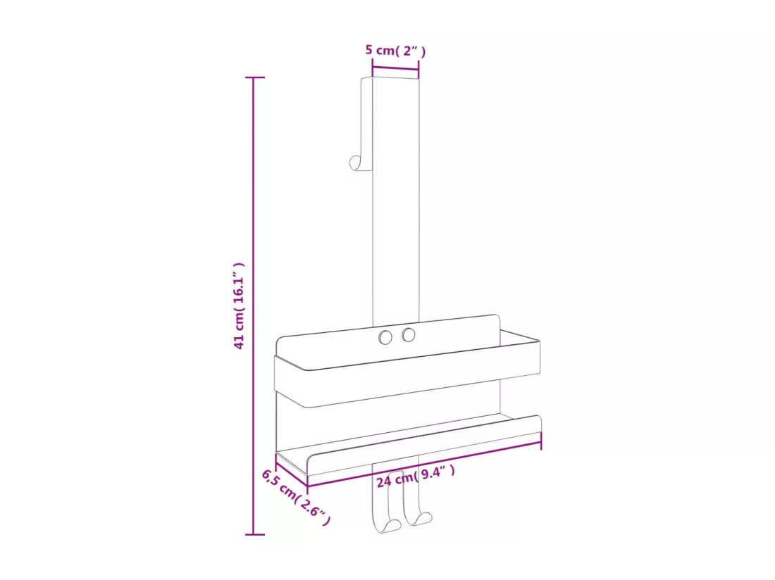 Support de douche suspendu acier inoxydable 304 brossé