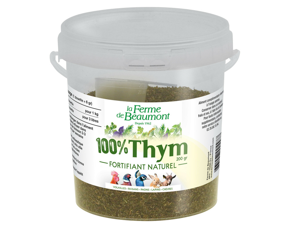 Thym déshydraté 100% 200 gr • fortifiant naturel pour poules
