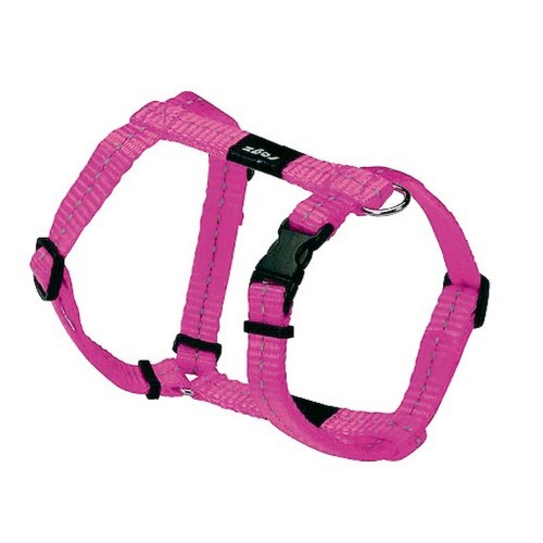 Coleira refletora de nylon, modelo lenhador, para cães, rosa