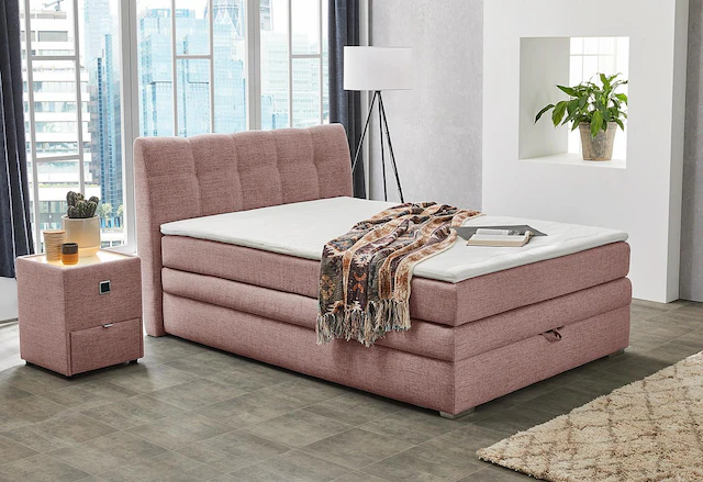 Jockenhöfer Gruppe Boxspringbett »Amelie« mit Bettkasten und Topper, erhältlich in 120 & 140cm Breite