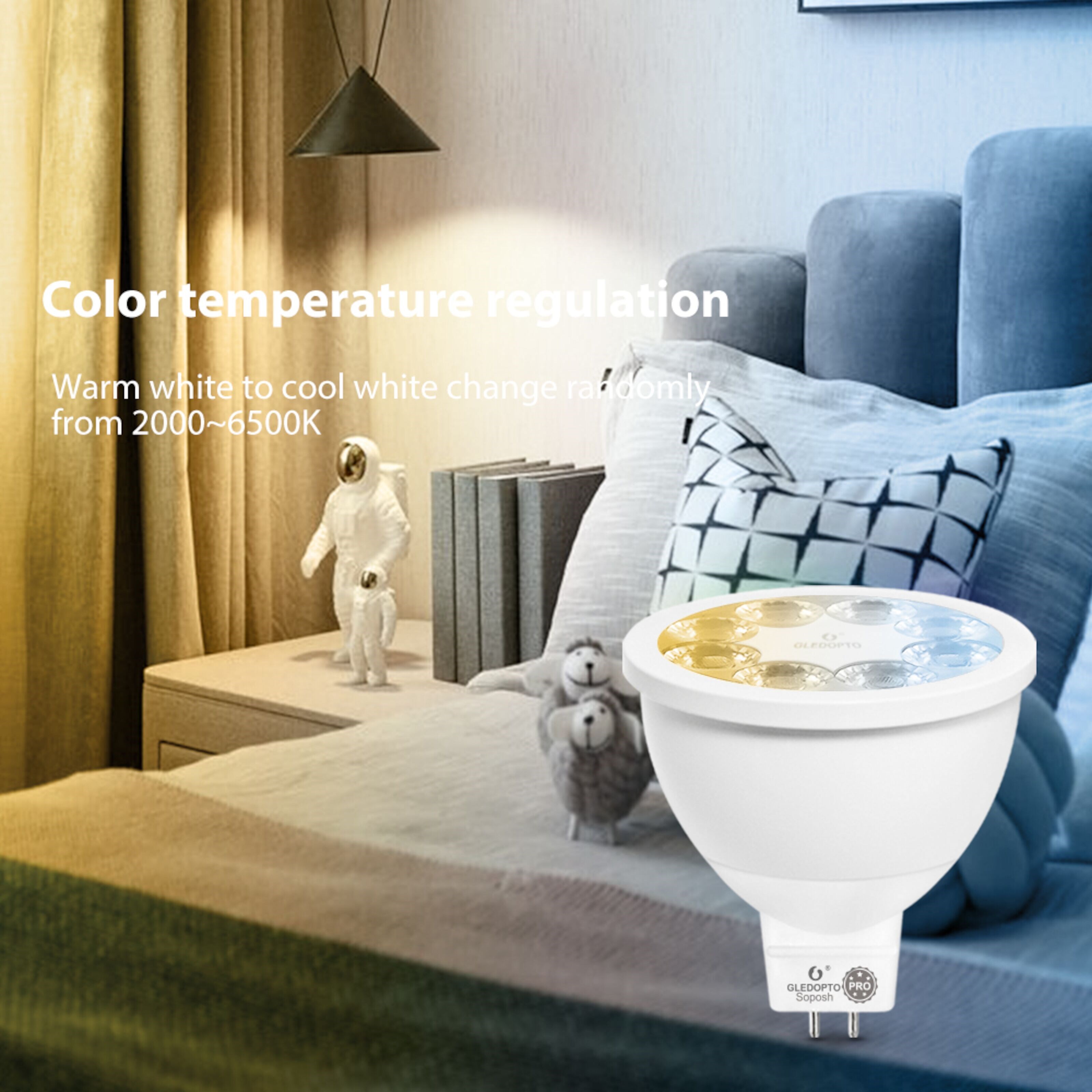 Gledopto Smart MR16 12 V LED-pære RGB+CCT 250 lm
