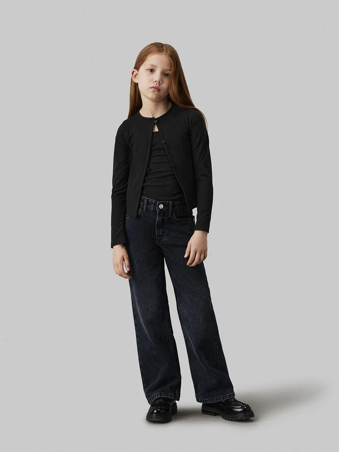 Calvin Klein RIB CARDIGAN TOP TWIN SET Ck black
