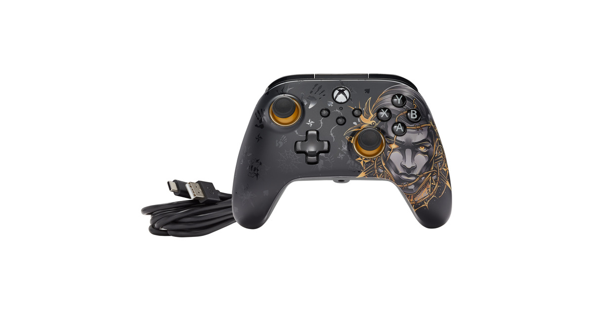 PowerAXbox Wired Controller Midas  (Zwart/goud, Xbox Series X|S, Xbox One, Windows)