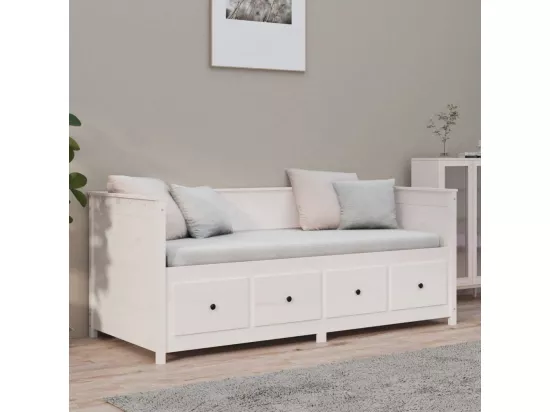 Lit de jour sans matelas blanc 100x200 cm bois de pin massif