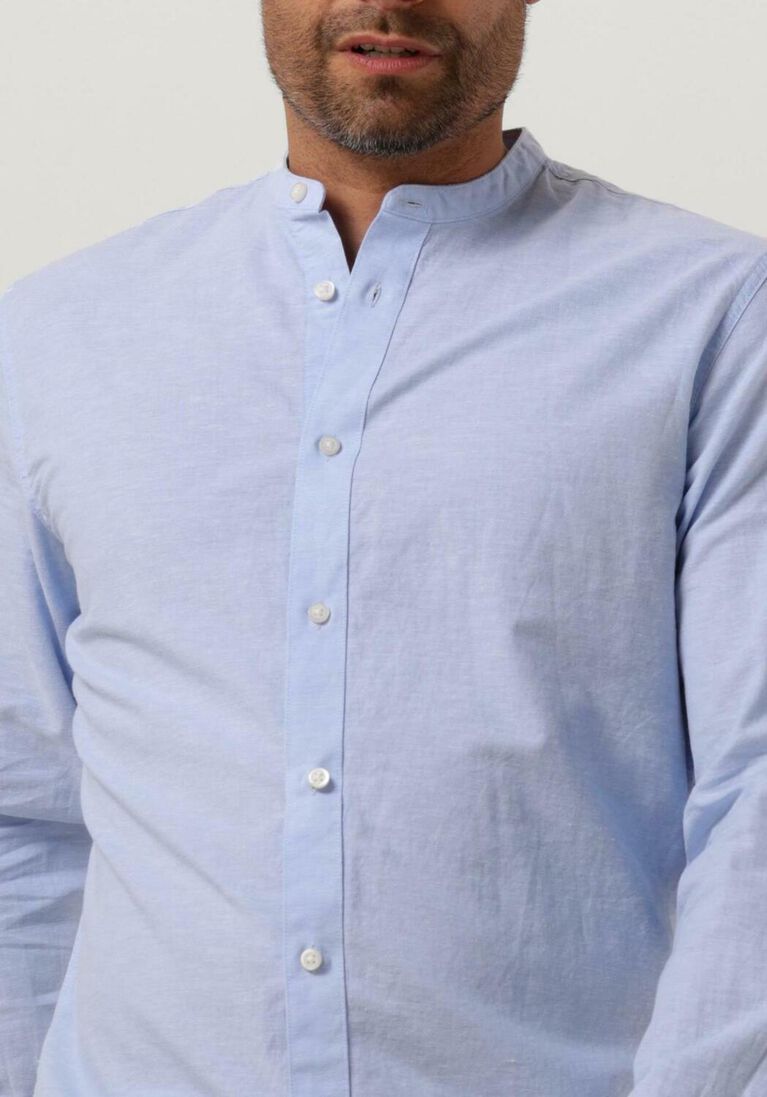 SELECTED HOMME blauwe selected homme casual overhemd slhslimnew-linen shirt ls band w