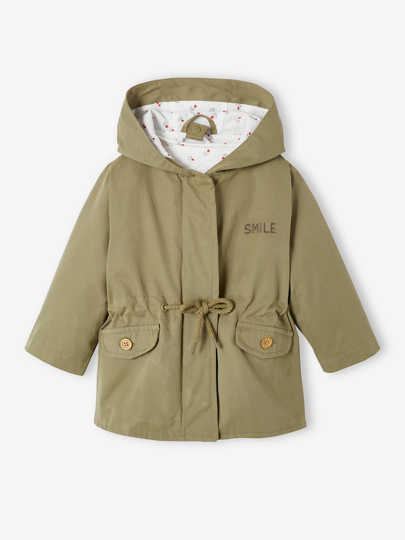 Parka 3 em 1 com jaqueta removível para bebê, cáqui