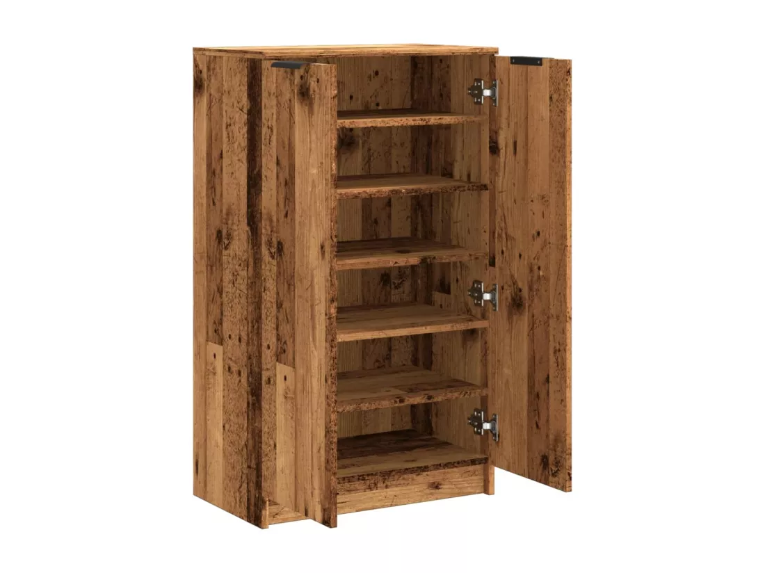 Armoire à chaussures vieux bois 59x35x100,5cm bois d'ingénierie