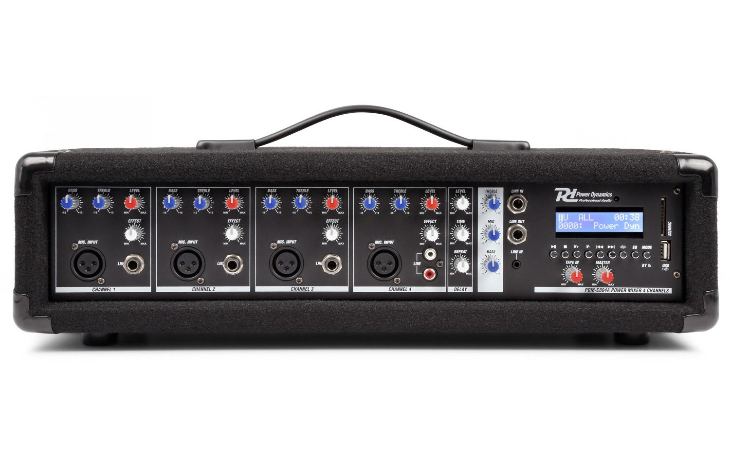 Mischpult PDM-C405A<br>4-Kanal-Mixer mit Verstärker, USB-und SD-Slot