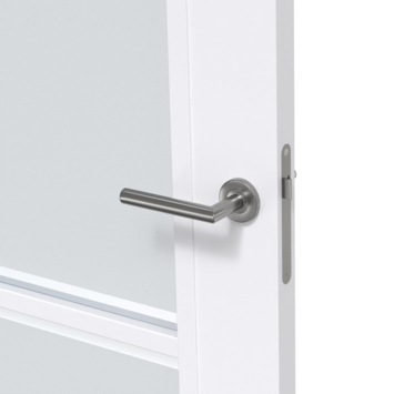Arne & Bodil binnendeur ABB104 mat glas met blanke rand - extra wit afgelakt - glaslat extra wit