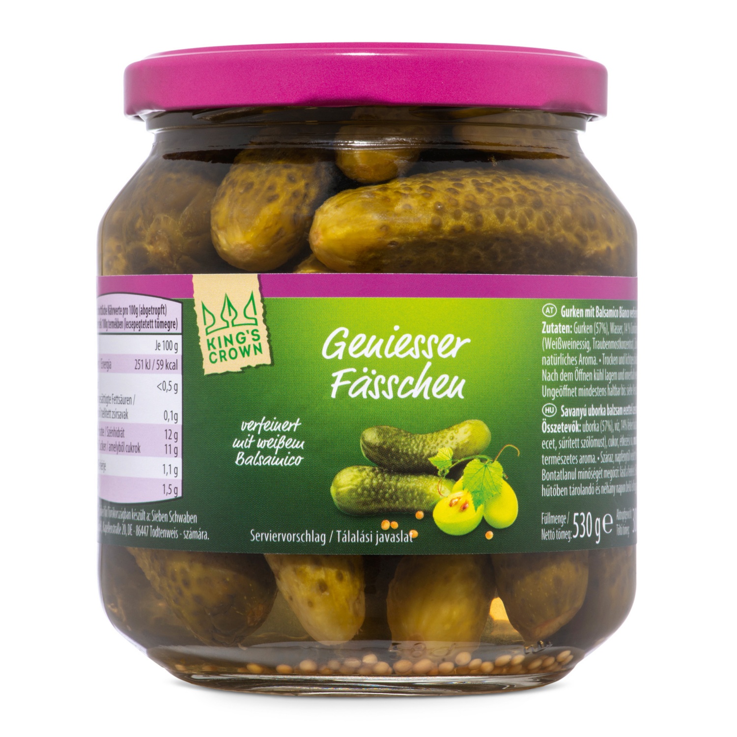KINGS CROWN Genießerfässchen, Balsamico 530 g