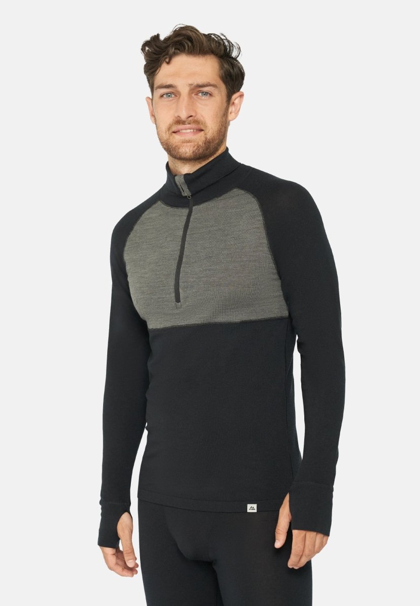 MERINOULD BASELAYER HALF-ZIP BLUSE TIL MÆND