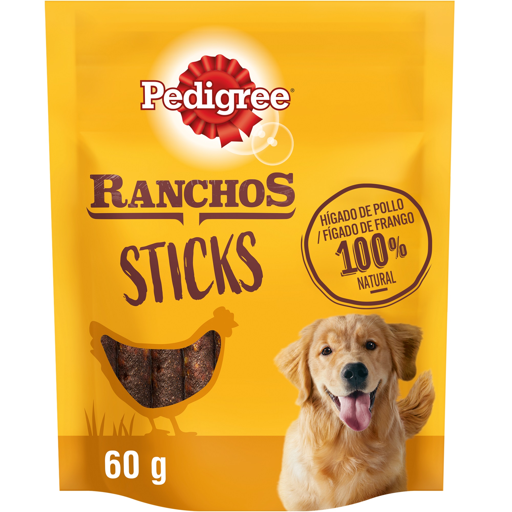 SNACKS PARA CÃO PEDIGREE RANCHOS STICKS FRANGO 60G