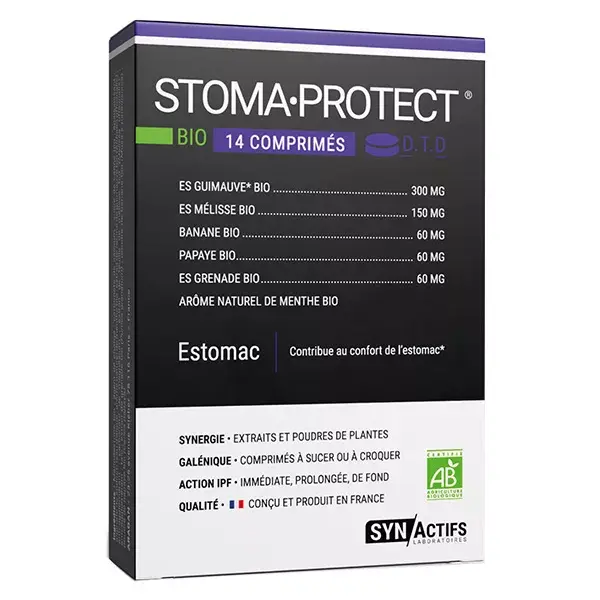Aragan - Synactifs - StomaProtect® BIO - Conforto Digestivo - Marshmallow - 14 comprimidos