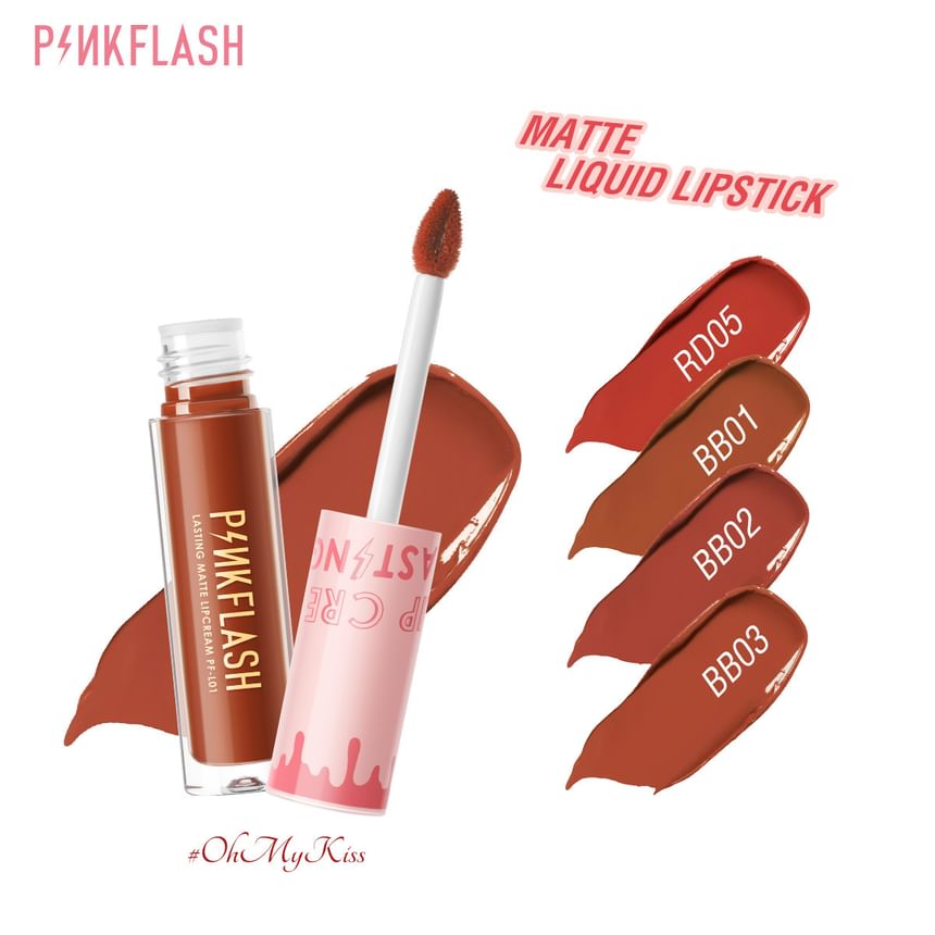 PINKFLASH - Heet blijvende matte lippencrème - 6 kleuren