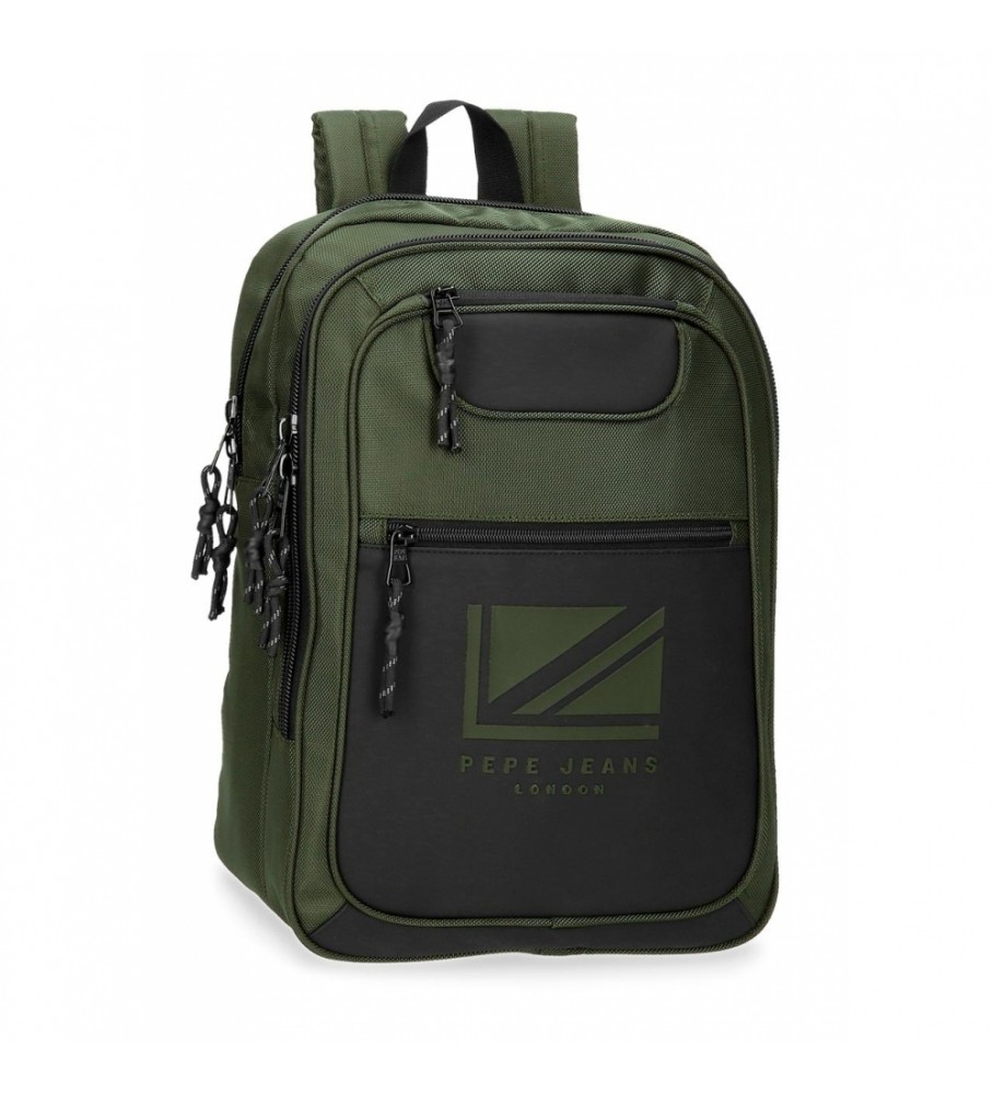 Mochila Pepe Jeans para computador, verde - 28x40x14cm -