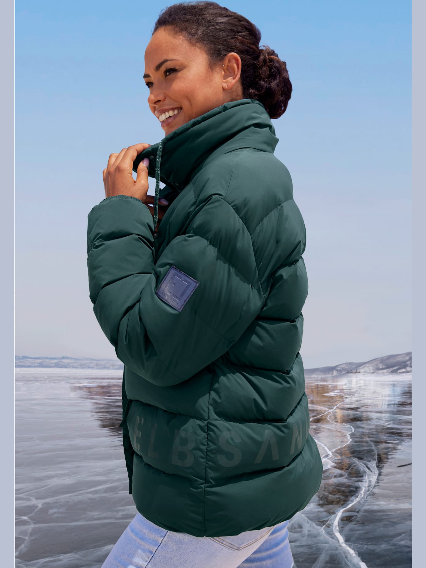 Doudoune veste matelassée doublée avec col réglable