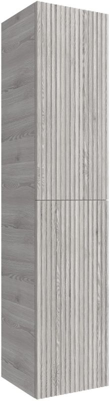 Muebles - Raya - Kolomkast - Eiken Grijs - 160 cm - Ribbelfront