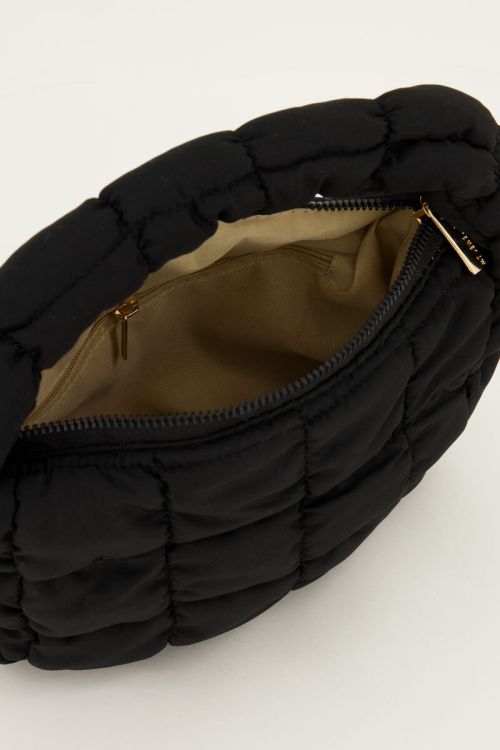 Zwarte puffer handtas