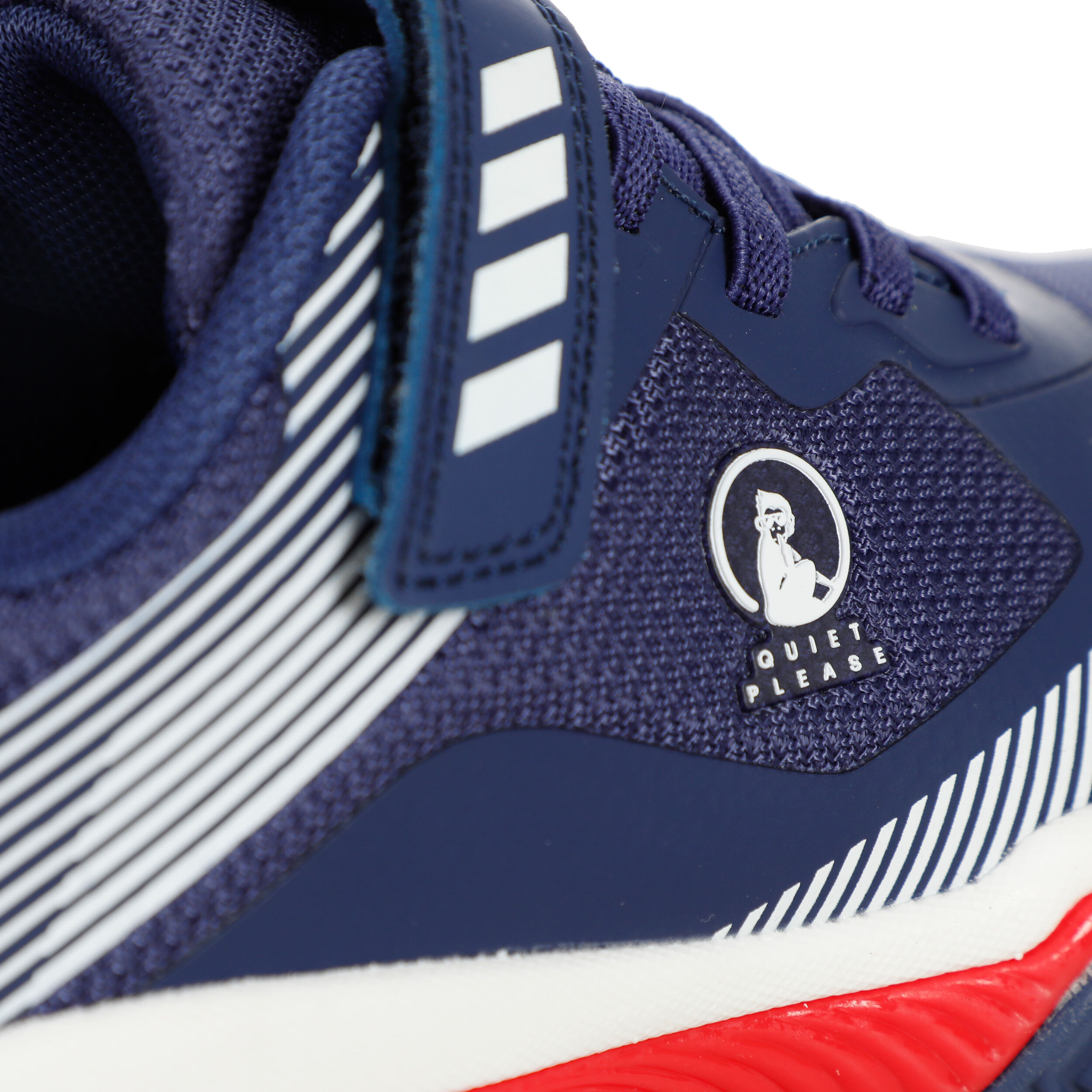 Quiet Please Match Velcro Clay Chaussure Terre Battue Enfants - Bleu , Rouge