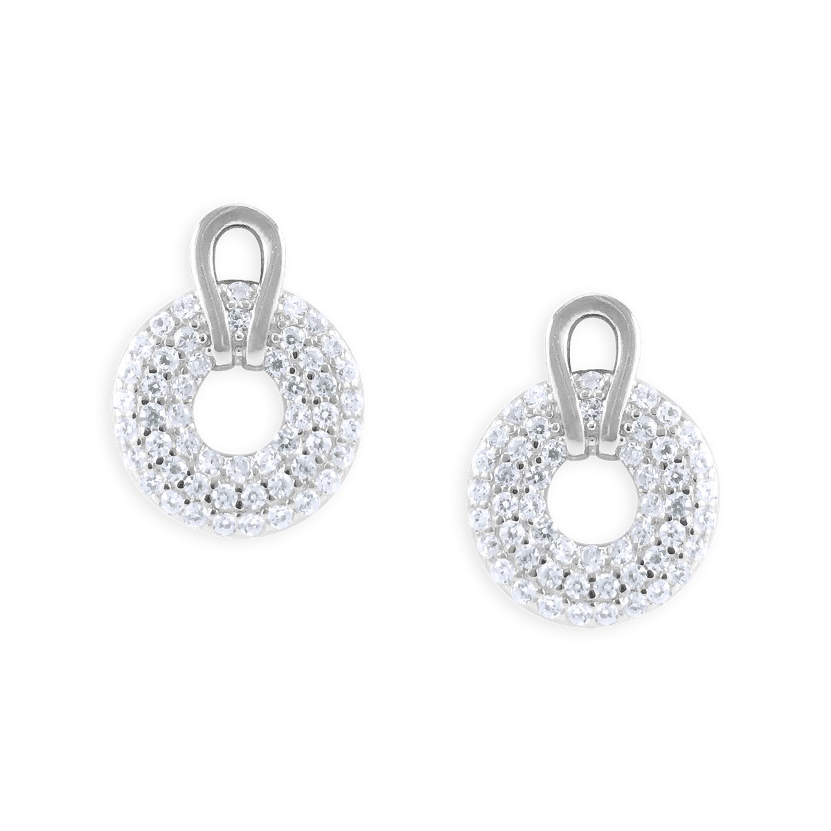 Boucles d'oreilles en argent 925 rhodié avec oxydes de zirconium