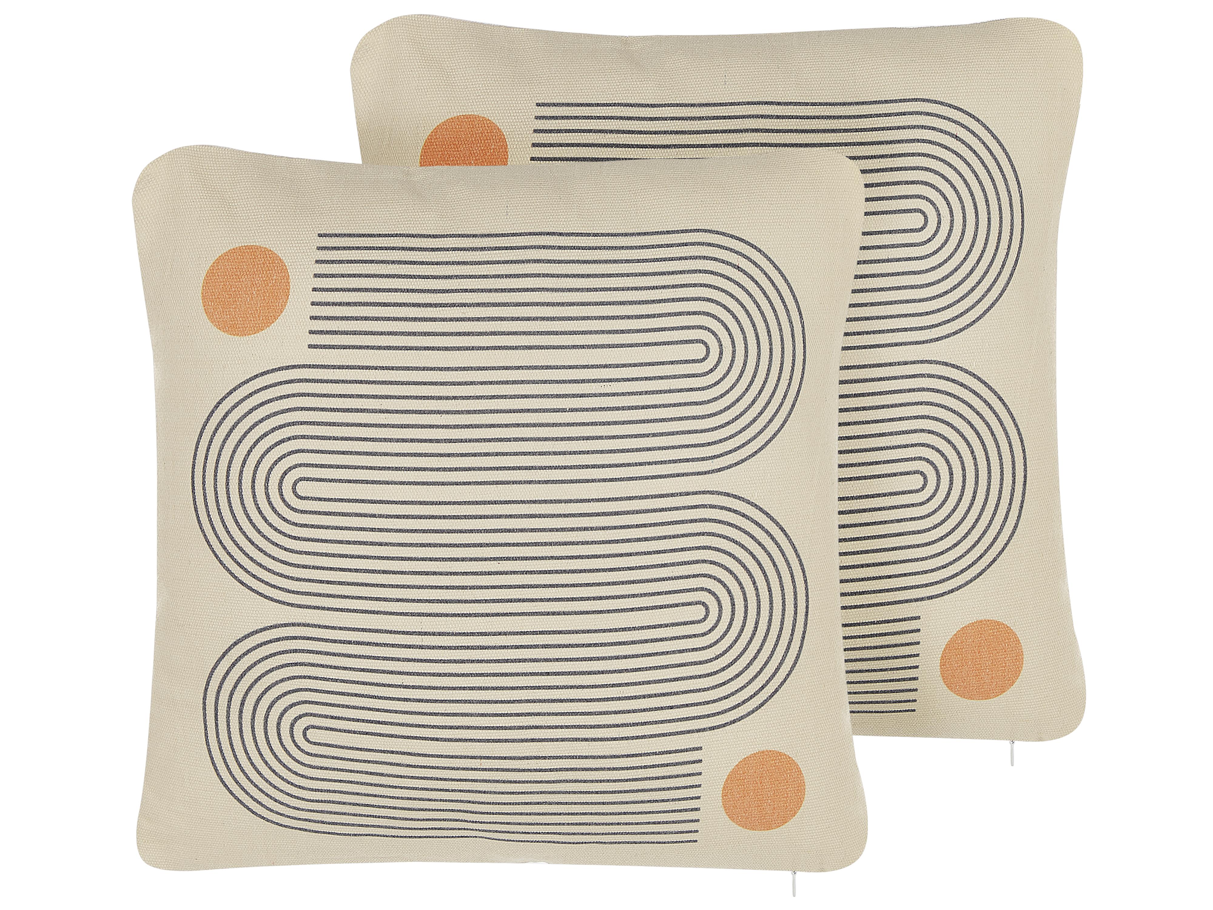 Set van 2 sierkussens CALIBRACHOA 45 x 45 cm Wit geometrisch patroon