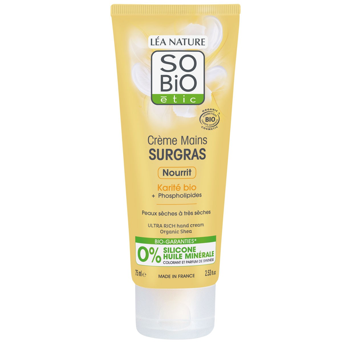 Crème nourrissante bio - Karité - Peaux sèches - Mains - 75 ml