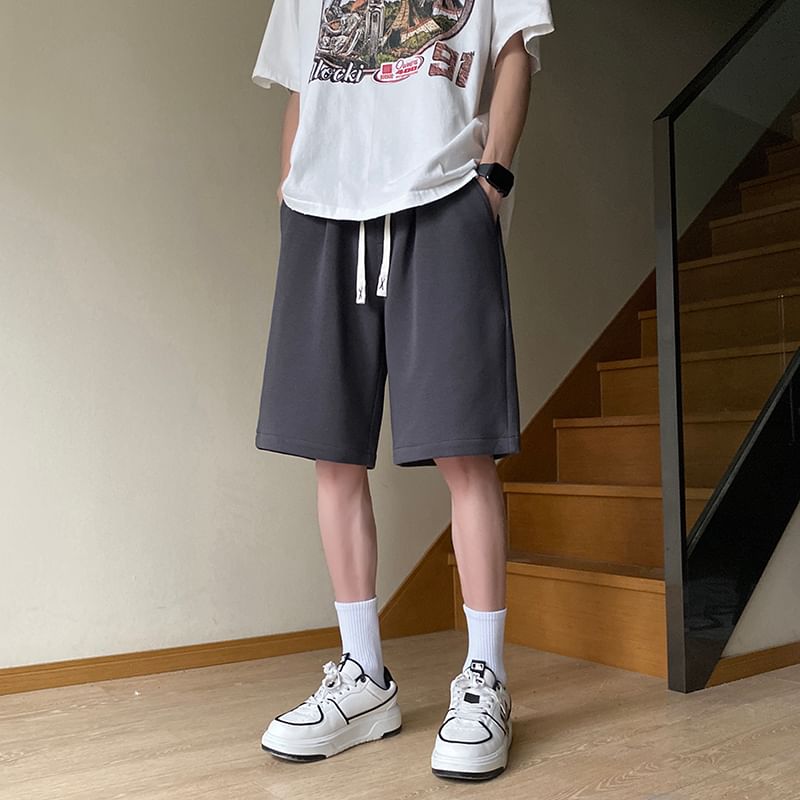 Giuliana - Effen shorts met trekkoordtaille